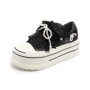 BAFFN Slip Resistant, Breathable, Height Increasing Low Top Casual Shoes Women's Black