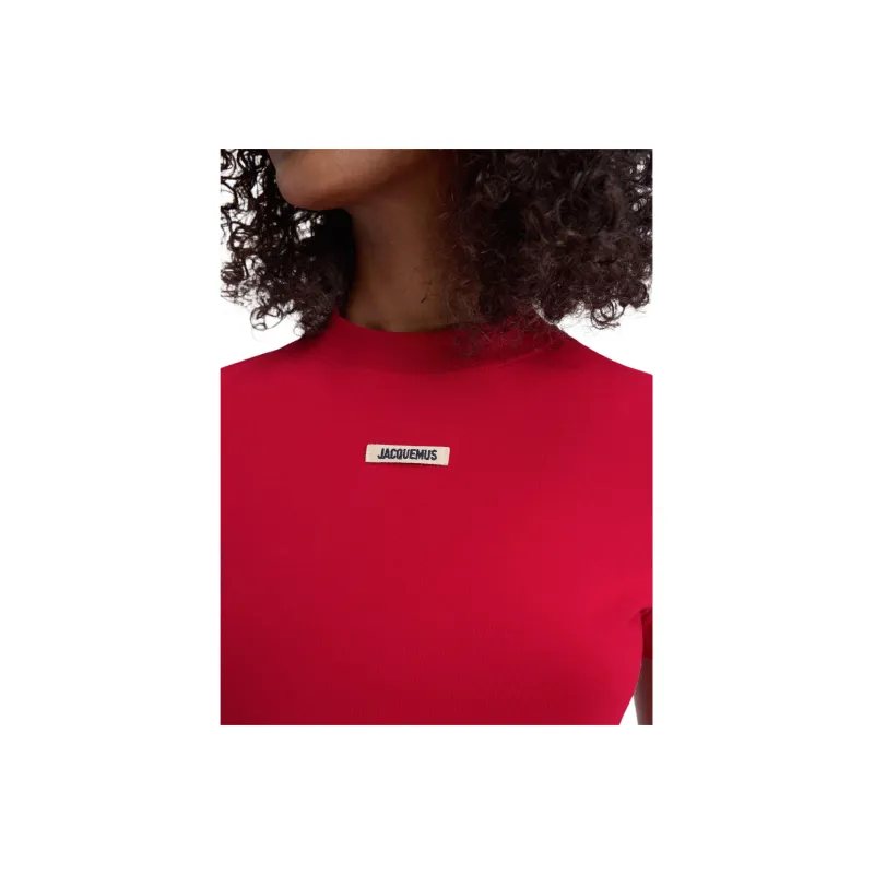 Jacquemus Le T Shirt Gros Grain 'Dark Red'-3