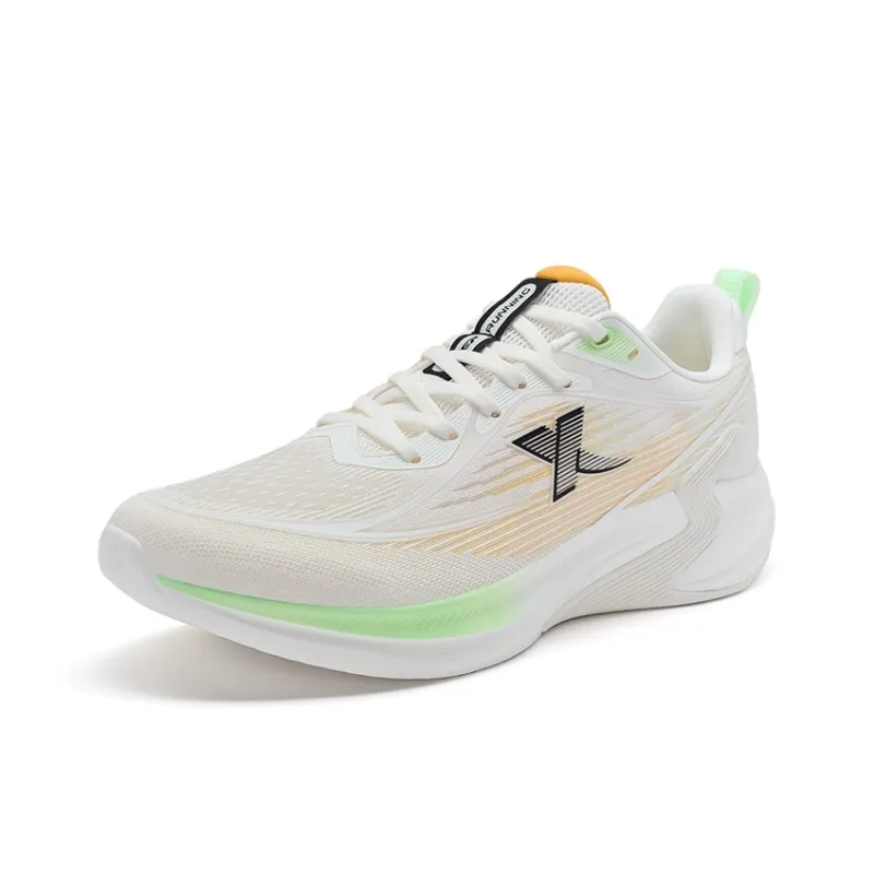 XTEP Cushioning And Breathable Low Top Running Shoes Men's White Orange Green-1