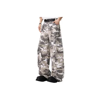 ALang Studio Casual Pants Unisex White Gray Camouflage