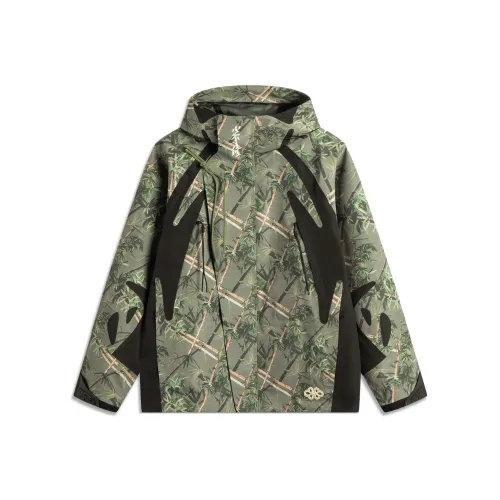 LiNing Do Not Enter The River Trench Coat Men's Bamboo All over Print