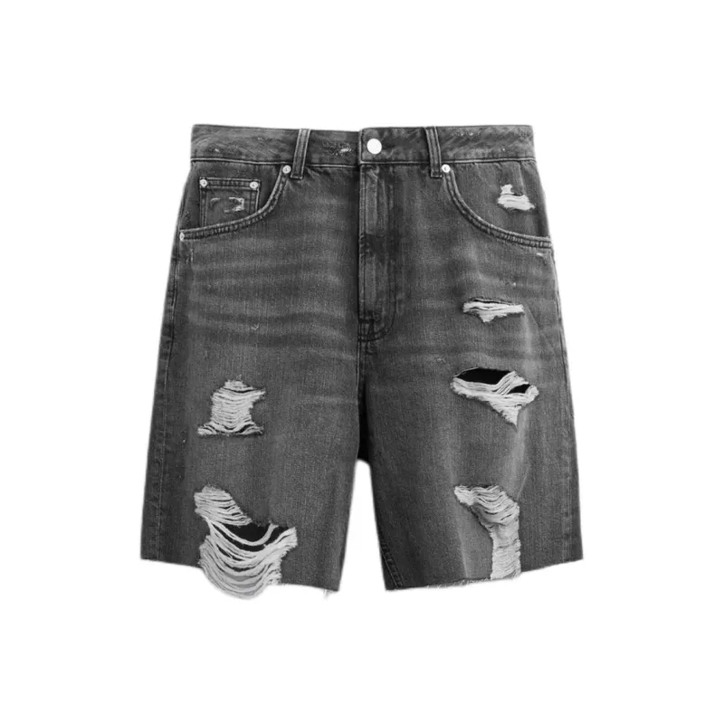 ZARA Denim Shorts Men Black-0