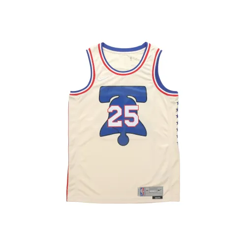 Nike Basketball Jerseys Swingman Jersey Earned Edition Simmons Philadelphia 76ers SW Fan Edition Men's Beige
