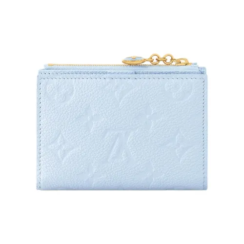 LOUIS VUITTON Lisa Cow Leather Wallet Women's Sky Blue
