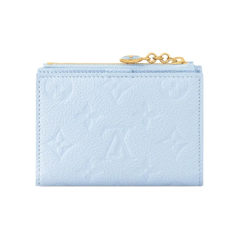 LOUIS VUITTON Lisa Embossed Grain Cow Leather Wallet Women's Sky Blue-0