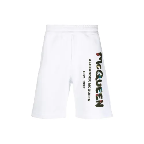Alexander McQueen Logo Graffiti Printed Track Shorts