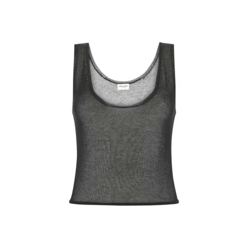 SAINT LAURENT Semi Sheer Sleeveless Tank Top