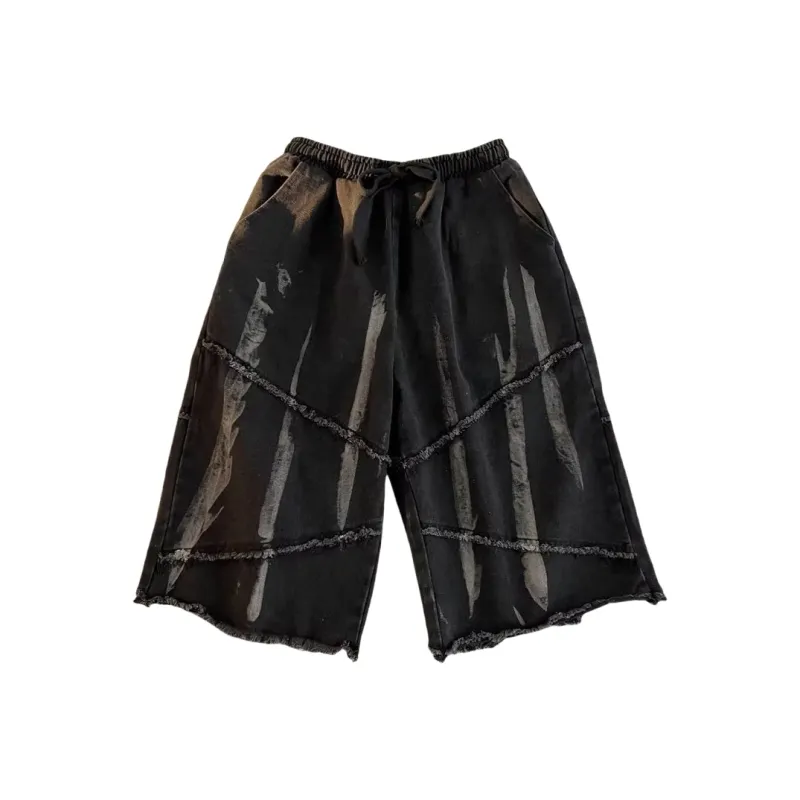 TIMD Denim Shorts Unisex Black-0