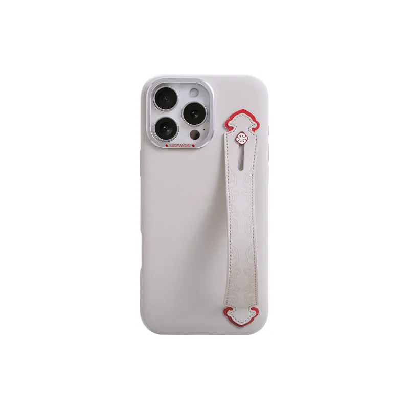 Defense Vegan Leather Material Wrist Strap Holder Style Phone Cases Compatible With IPhone 16 Pro Max/16 Pro-0