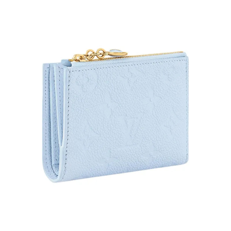 LOUIS VUITTON Lisa Embossed Grain Cow Leather Wallet Women's Sky Blue-1