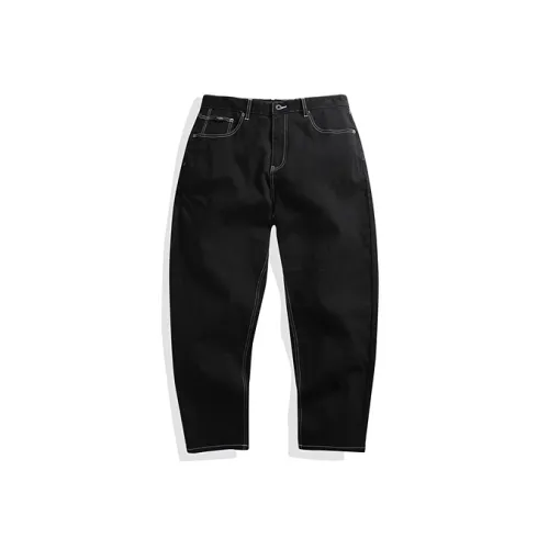 PEACEBIRD MEN Trendy White Line Jeans Men