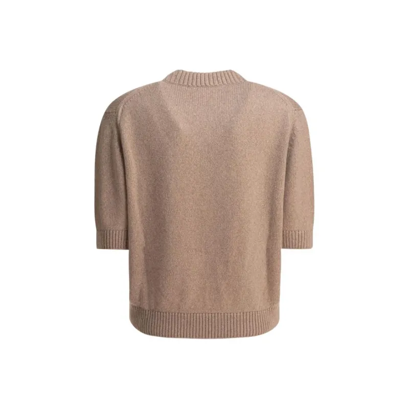 KHAITE Short Sleeved Crewneck Jumper-1