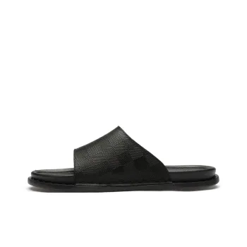 AIPSEN Rubber Sole Slip Resistant Abrasion Resistant Slide Slippers Men's Black
