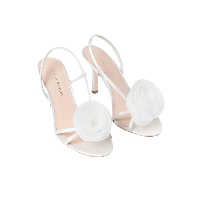 Loeffler Randall Steph Cream One Strap Sandals 8.8cm Women's White-3