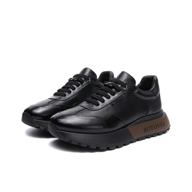 Bonnie Vicky Height Increasing Abrasion Resistant Low Top Casual Shoes Men's Black-2