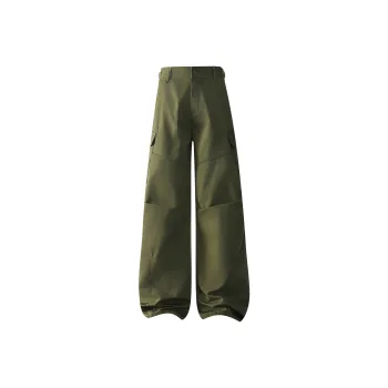 FAKE VINTAGE Casual Pants Unisex Army Green