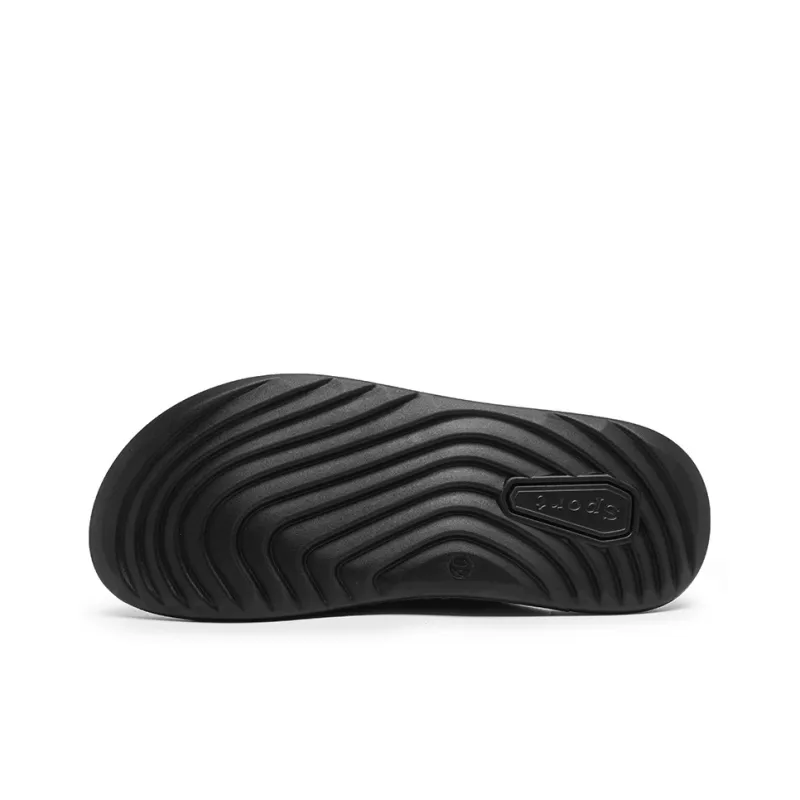QIUTEXIONG Rubber Sole Leather Patchwork Slip Resistant Abrasion Resistant Slide Slippers Men's-6