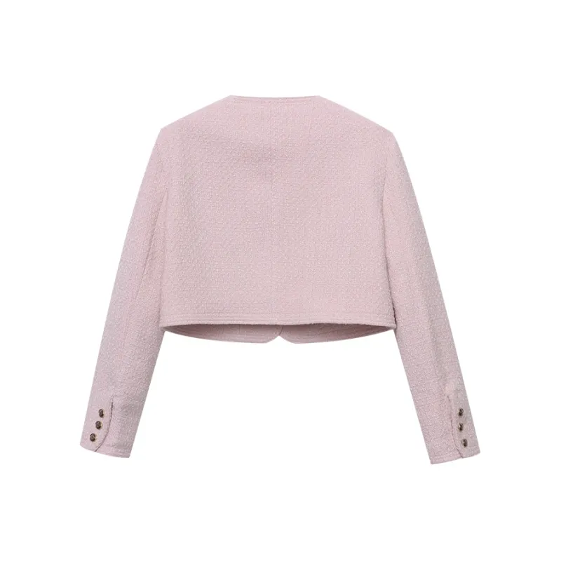 CHARM PICK Cropped Coat Women's Pink-1