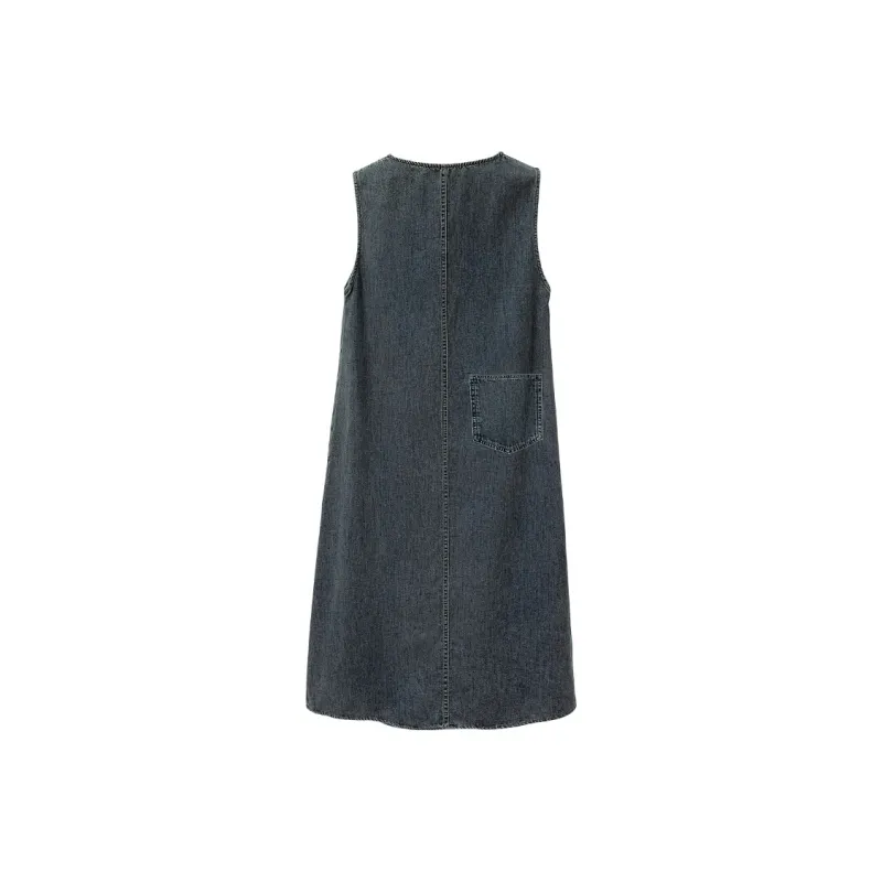 Cypress House Sleeveless Dress Women's Vintage Dark Blue-1