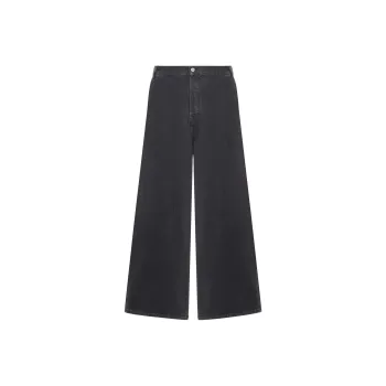 OFF WHITE Button Detailed Wide Leg Jeans