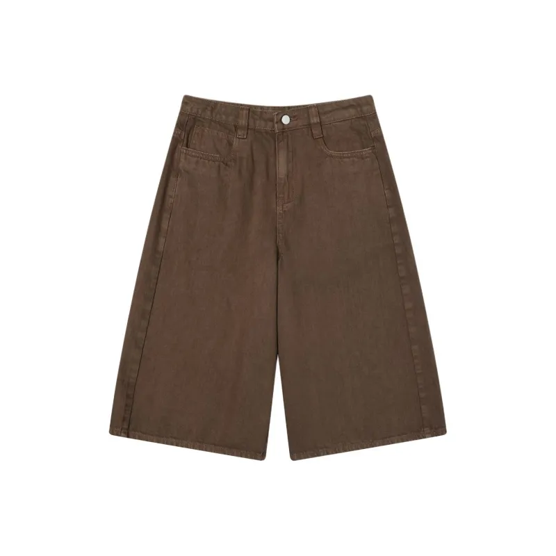 TGNS Denim Shorts Unisex Gray Coffee-0