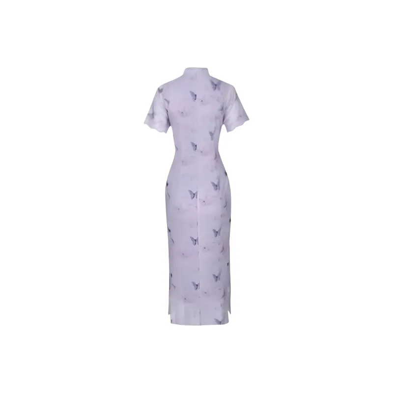 CZMO Short Sleeved Dress Women's Dream Butterfly Purple-1