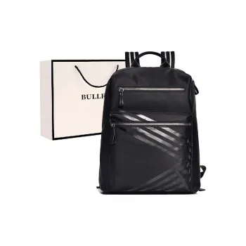 Bullrun Fabric With Cow Leather Backpack Men's Black