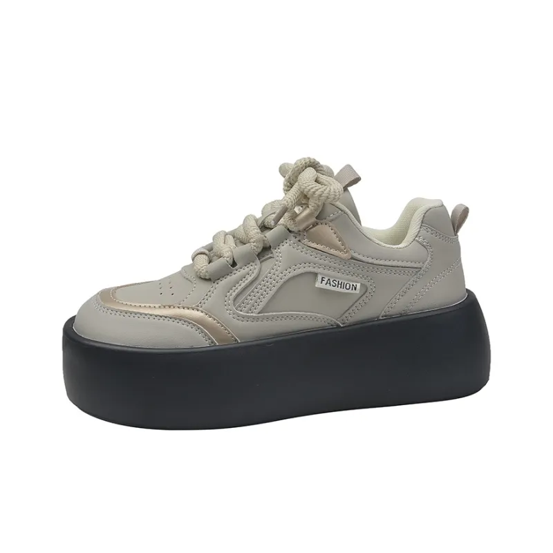 Fawn Miri Skateboard Shoes Women's Low Top Ecru/Gray/Black-14