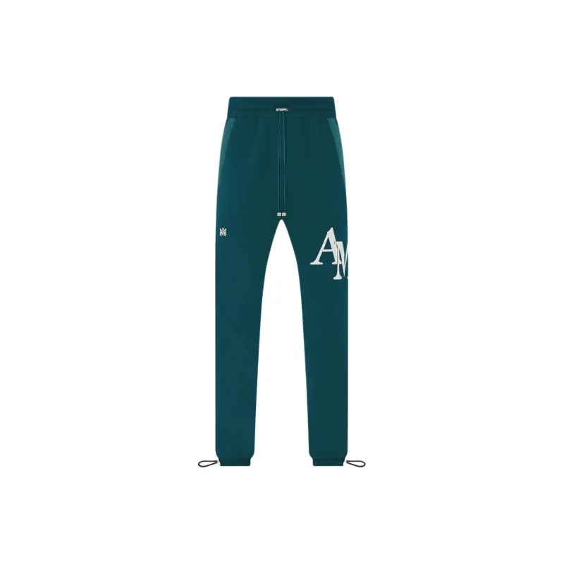 AMIRI FW23 Amiri Staggered Sweatpant Casual Pants Men's Green-0