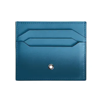 MONTBLANC Meisterstuck Grain Cow Leather Card Holder Men's Ink Smoky Blue