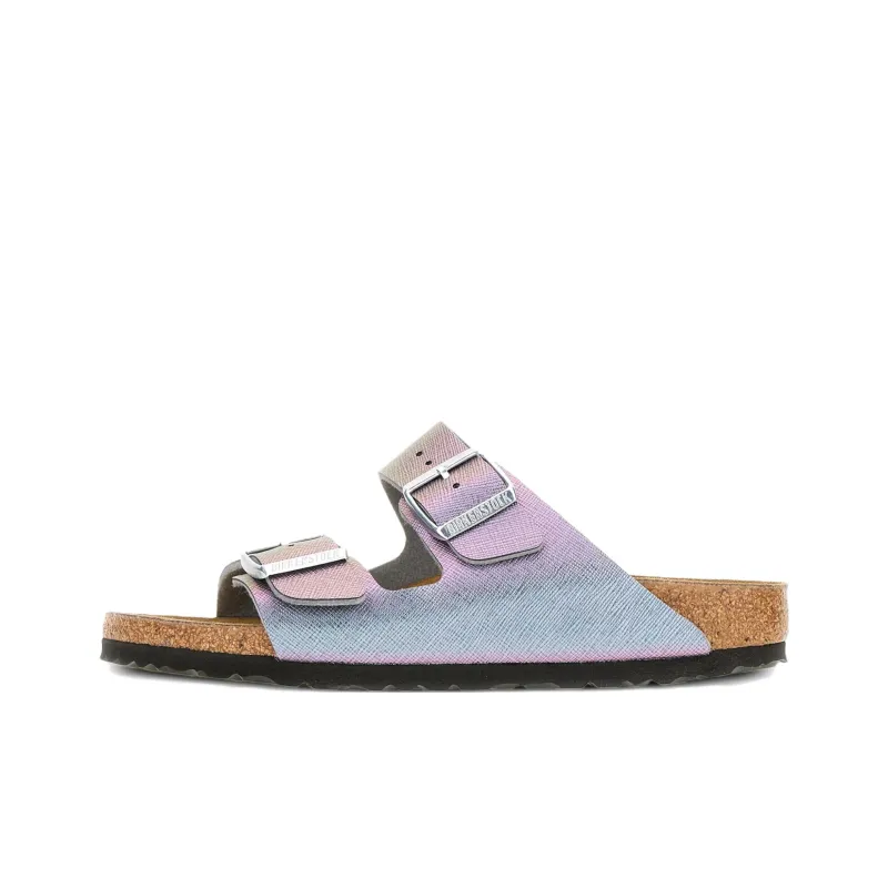 Birkenstock Arizona Cork Sole Abrasion Resistant Slide Slippers Women's Gradient Purple Regular Loose Fit-0