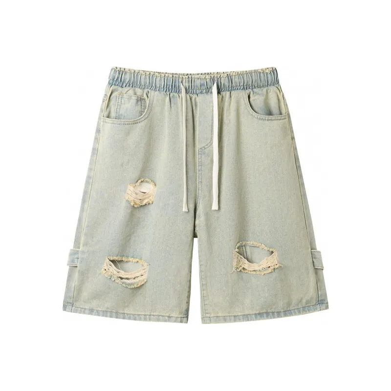 GROOL Denim Shorts Unisex Yellow Mud-0