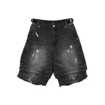 FARFROMWHAT Denim Shorts Men's Black