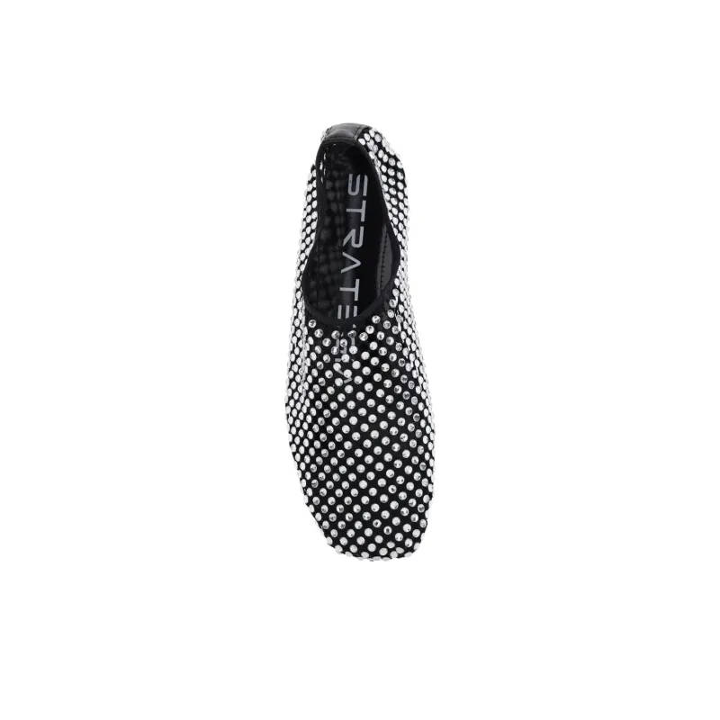 STRATEGIA Rete Strass Casual Single Shoes Women's Silver-4
