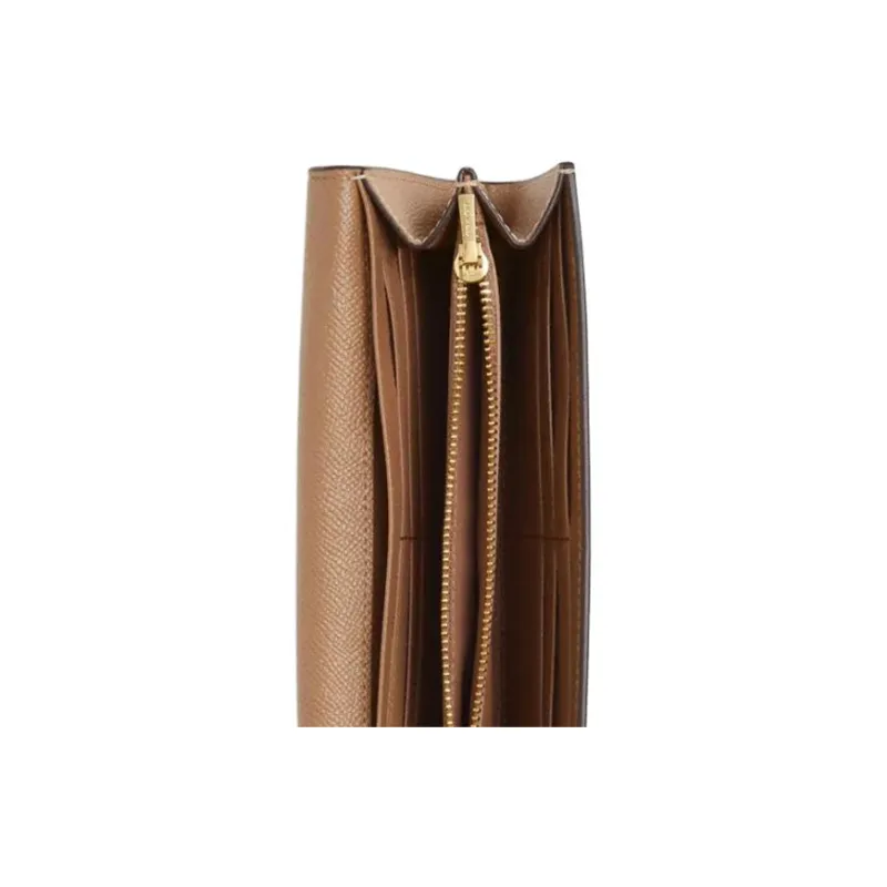 COACH Envelope Leather Wallet Trumpets Women's Brown-4