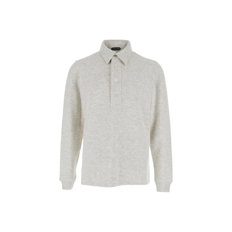 TOM FORD Long Sleeved Knitted Polo Shirt-0