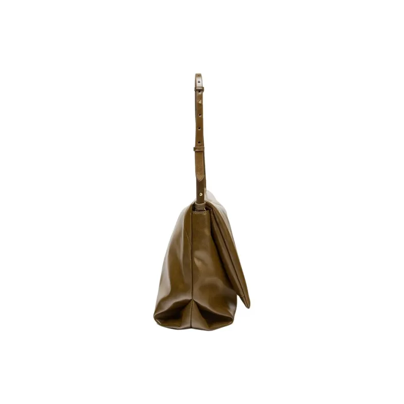 ZARA Polyurethane Crossbody Bag Women's Brown Green-2