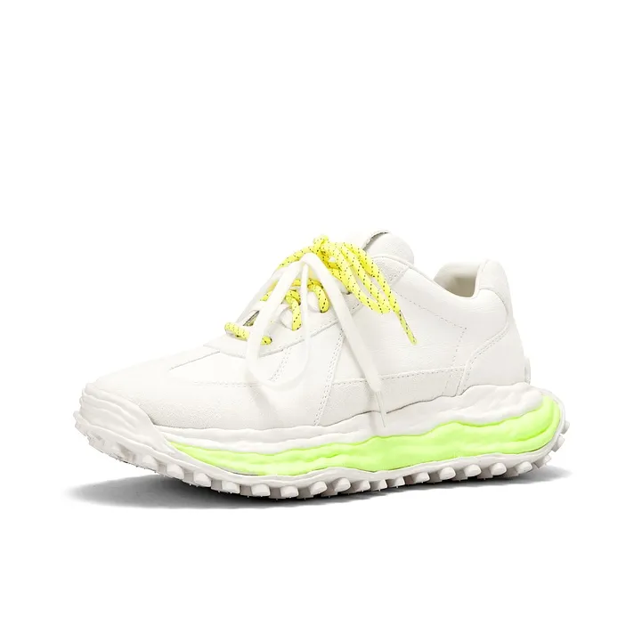 JOOC Trendy Cortez Shoes Height Increasing Breathable Low Top Casual Shoes Women's Ecru-1