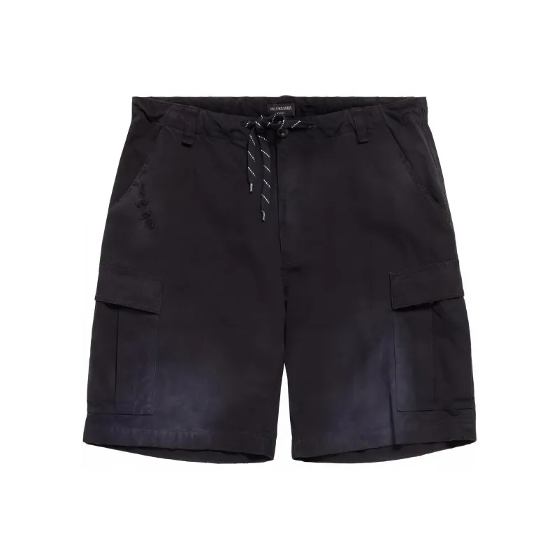 Balenciaga Faded Cotton Cargo Shorts-0