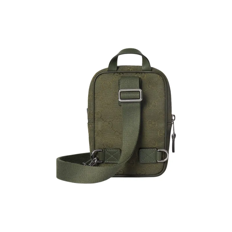 GUCCI Canvas Bag, Crossbody Handbag Mini Men's Forest Green-3