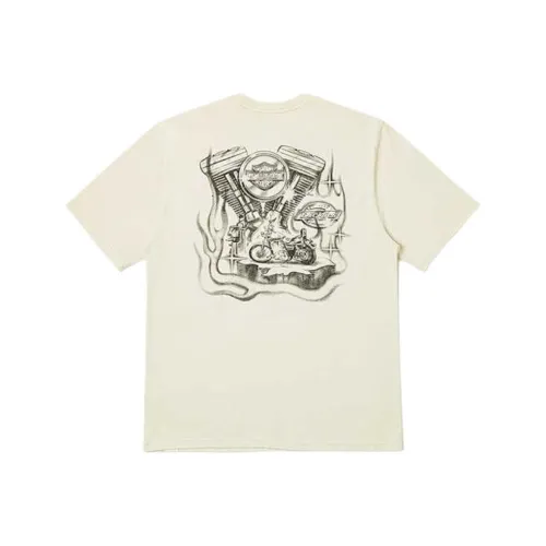 Dickies Harley, Collaboration T Shirts Men Birch Silver