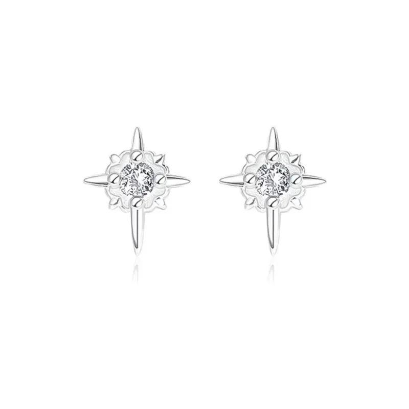 KiNGZiT Sterling Silver Stud Earrings Unisex-7