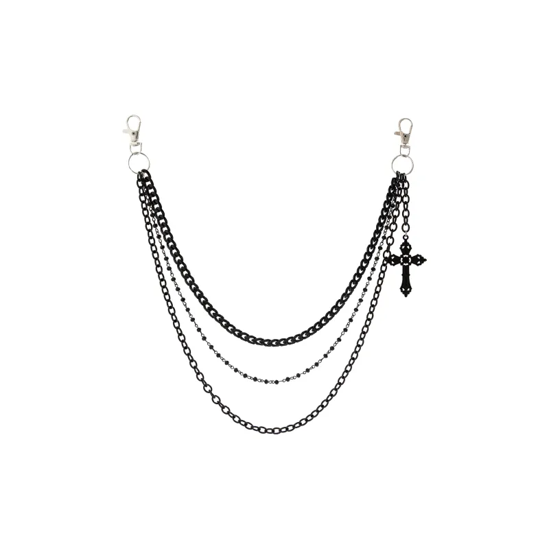 IOTS Gothic Hip Hop Trendy Versatile Pants Chains Unisex-0