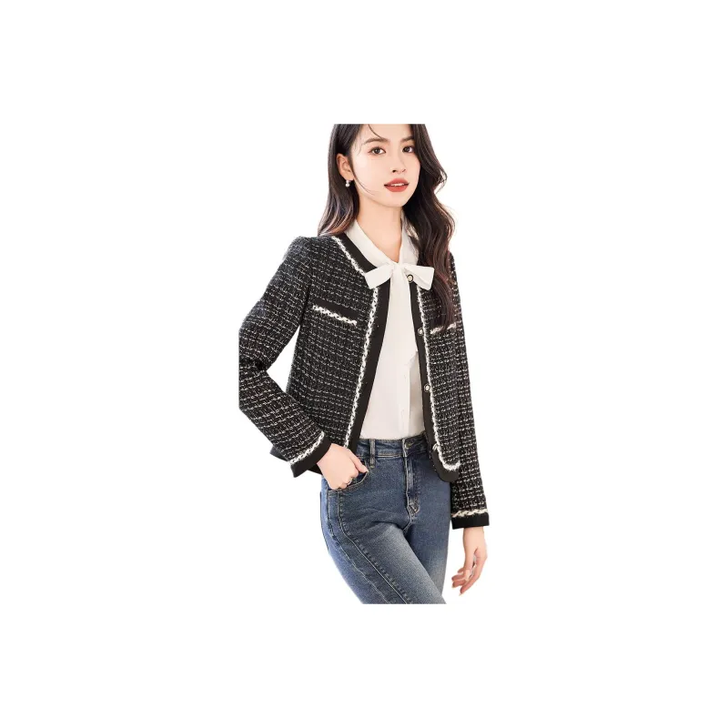 Like The Age Of Water Velvet feel Coat Straight Women's Black-1