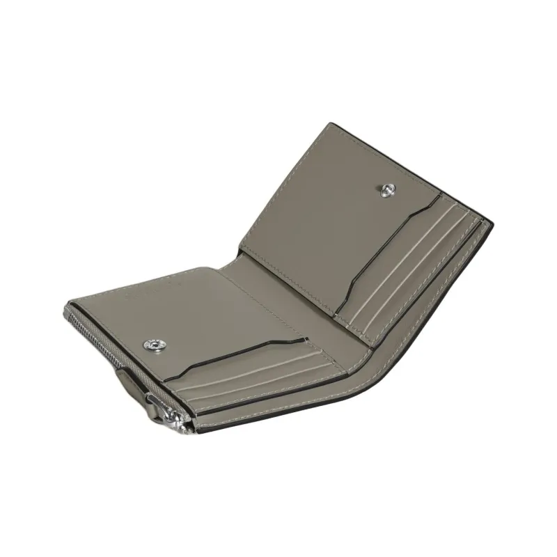 MONTBLANC Leather Wallet Mini Men's Earth Gray-3
