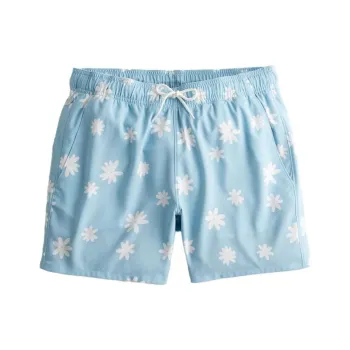 Hollister Swimming Shorts Men Light Blue Floral