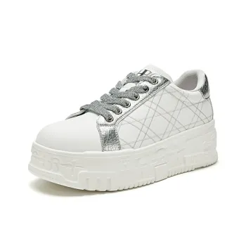 HR Low Top Skateboard Shoes Women's White Silver