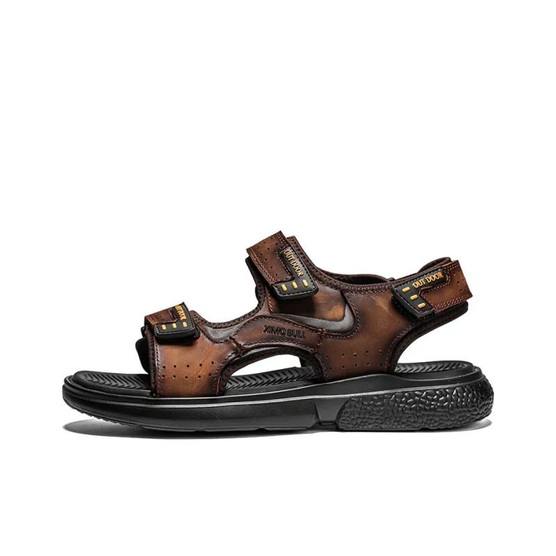 XIMO BULL Beach Sandals Men Black/Brown-3