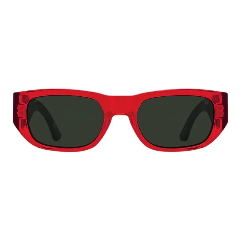 SPY Plastic Rectangular Sunglasses Unisex Red-0
