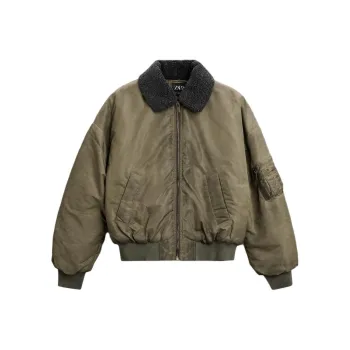 ZARA Puffer Jackets Men Green
